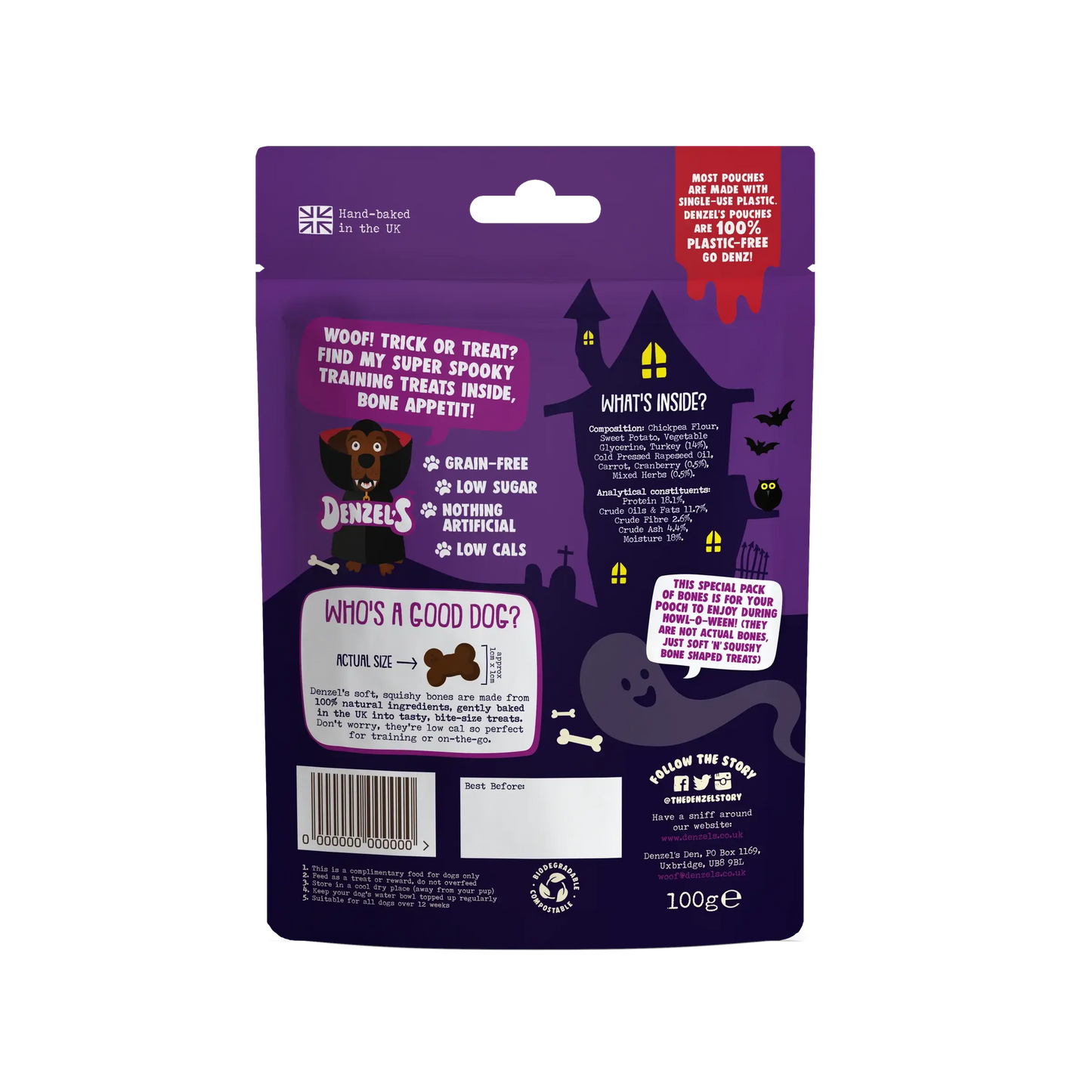 Denzel's Halloween Spooktacular Bones for Dogs - 100g The Groomers Tuck Shop