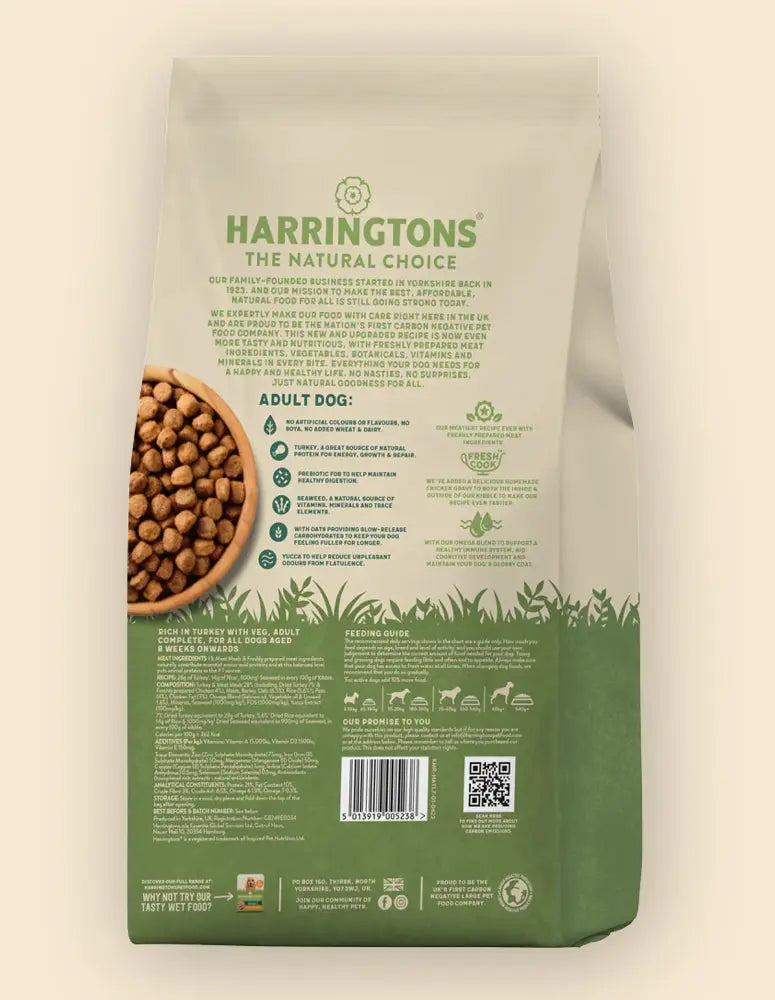 Harringtons Adult Turkey & Veg 1.7kg The Groomers Tuck Shop