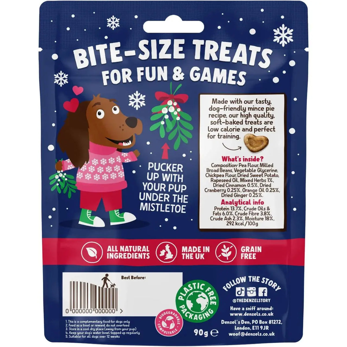 Denzel's Mistletoe Kisses Mince Pie Dog Treats The Groomers Tuck Shop
