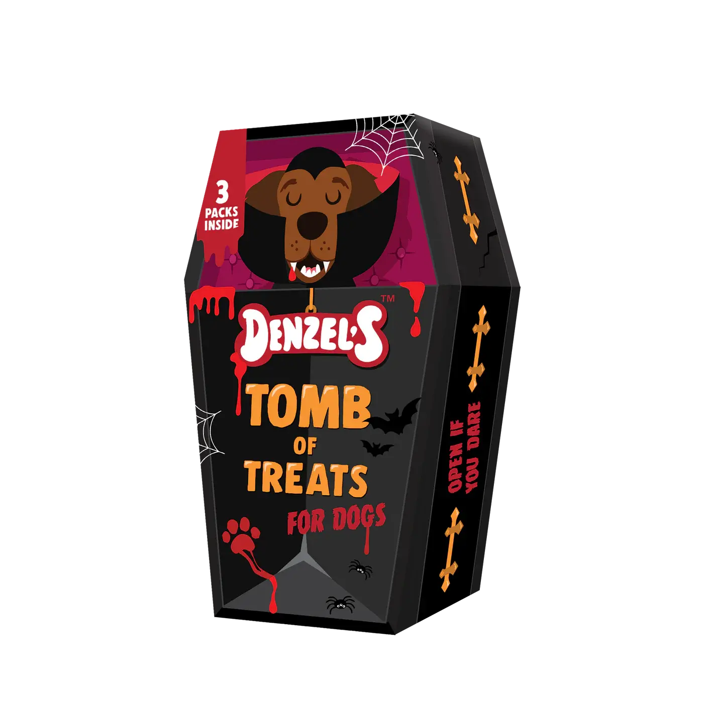 Denzel's Halloween Tomb of Treats Dog Treats Gift Box The Groomers Tuck Shop