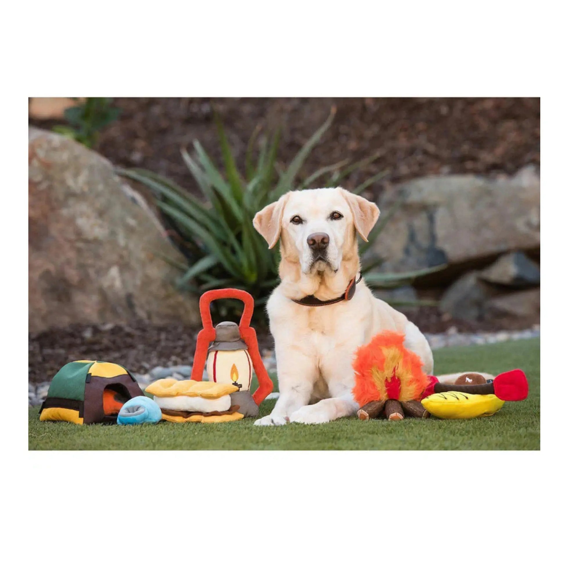 Camping Log Fire Dog Toy Dog Camping Toy Tough Toy – The