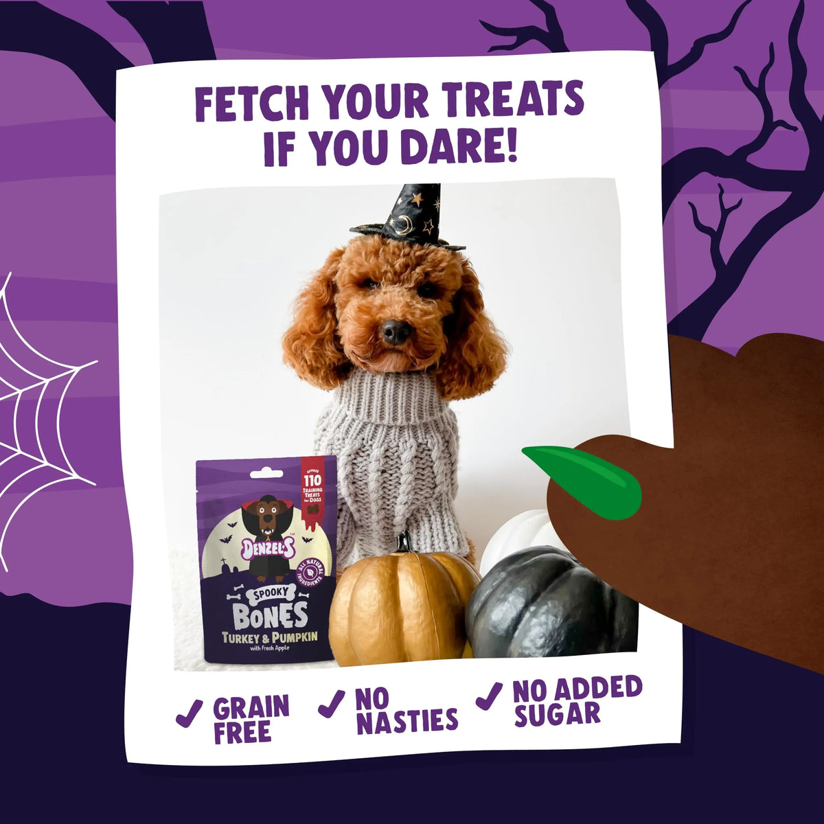 Denzel's Halloween Spooky Bones for Dogs - 100g The Groomers Tuck Shop